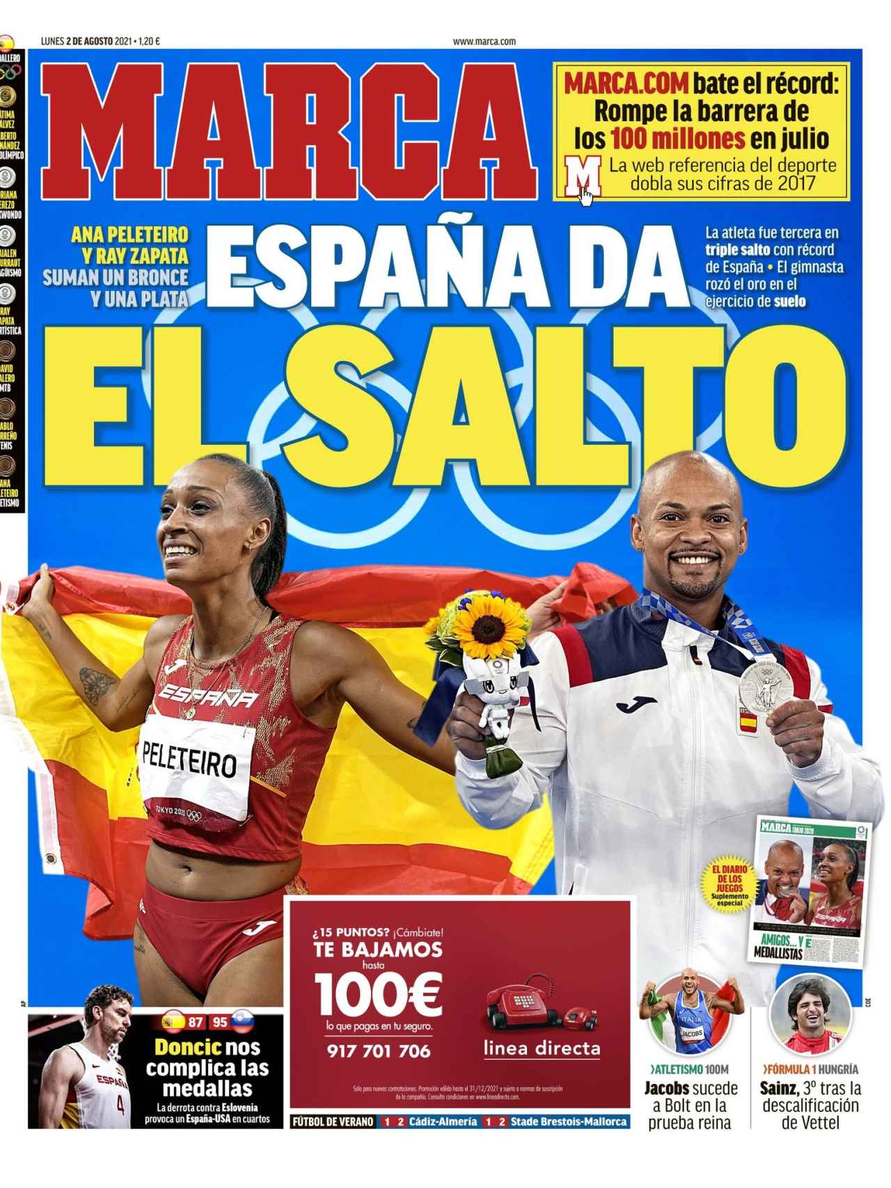 La portada del diario MARCA (02/08/2021)