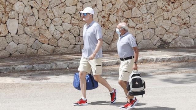 Felipe VI llegando a la estación militar de Porto Pi, en Mallorca.