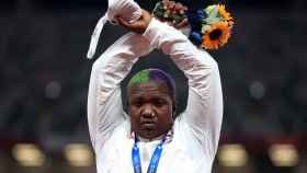 Raven Saunders, en los Juegos Olímpicos