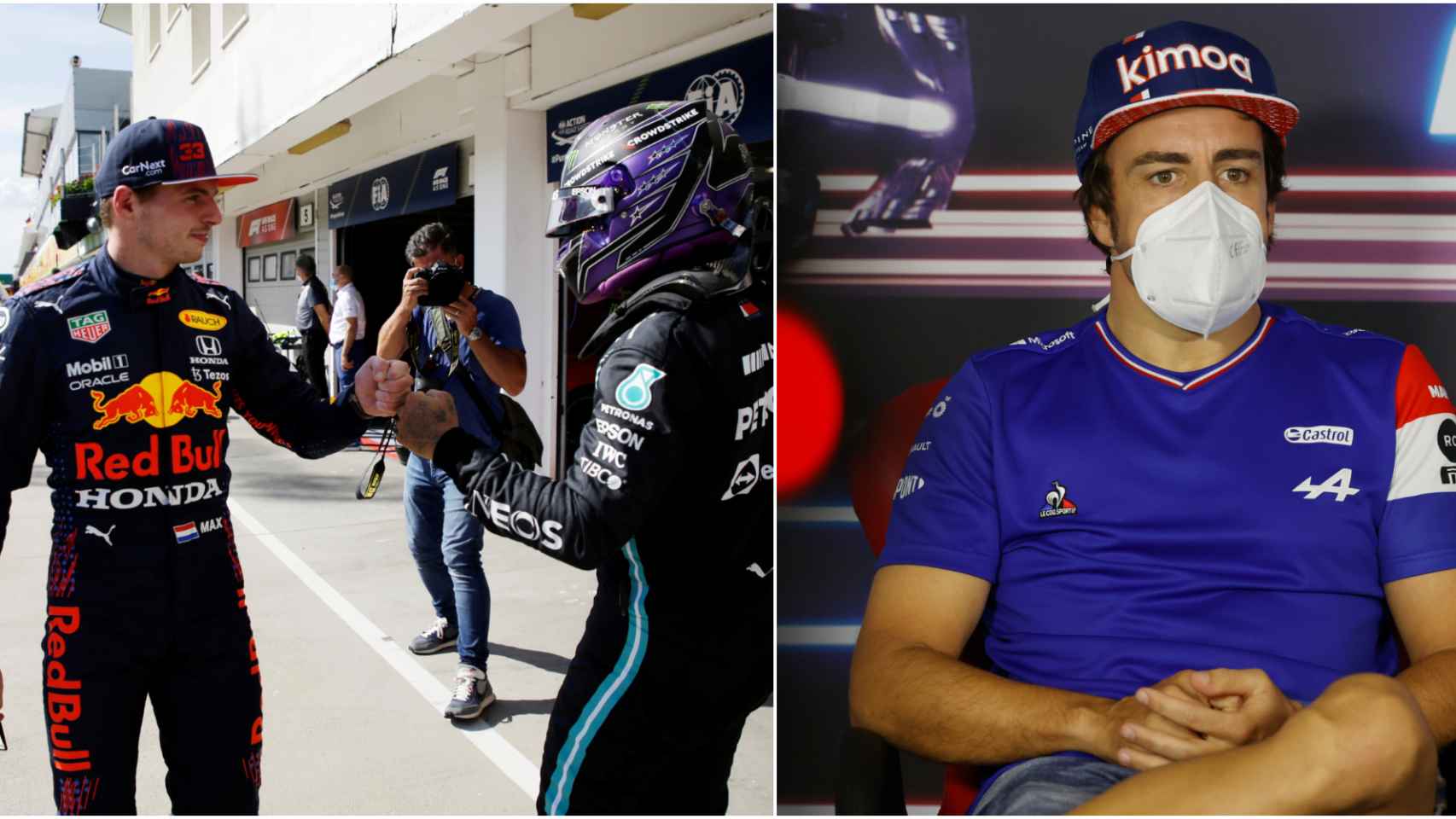 Verstappen y Hamilton y Fernando Alonso en Hungría