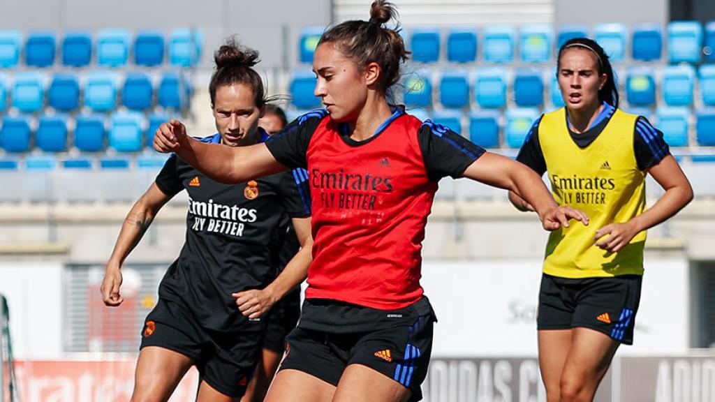 Nahikari García, en un entrenamiento del Real Madrid Femenino