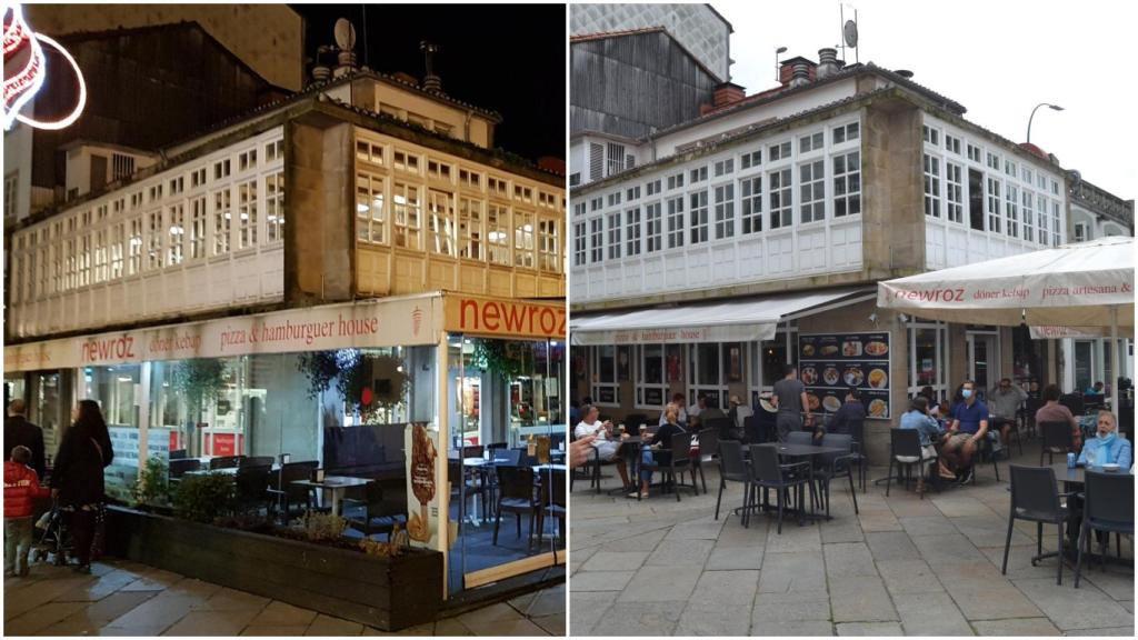 La terraza fija y la actual del antiguo restaurante Alameda.