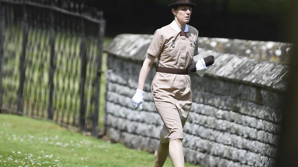 Maria Borrallo, con el uniforme de trabajo.