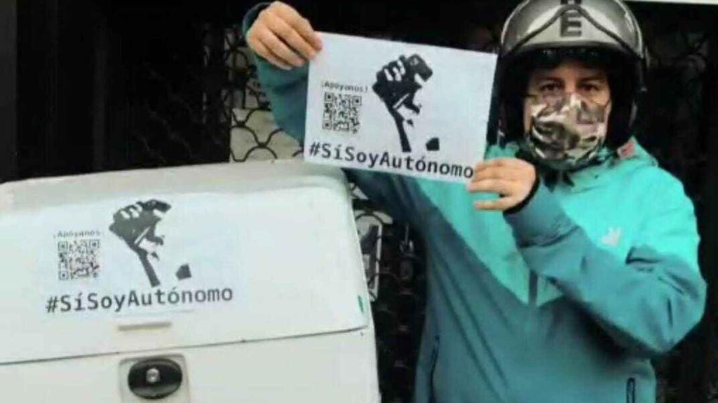 Un repartidor de Deliveroo reivindica que quiere seguir siendo autónomo.