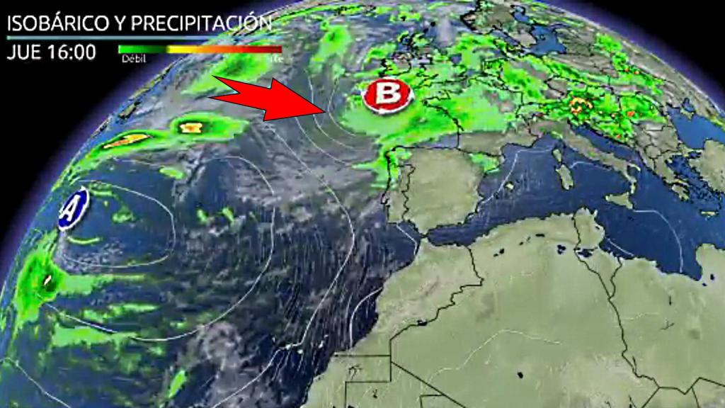 Los frentes atlánticos que llegan a la Península en la primera semana de agosto. Eltiempo.es.