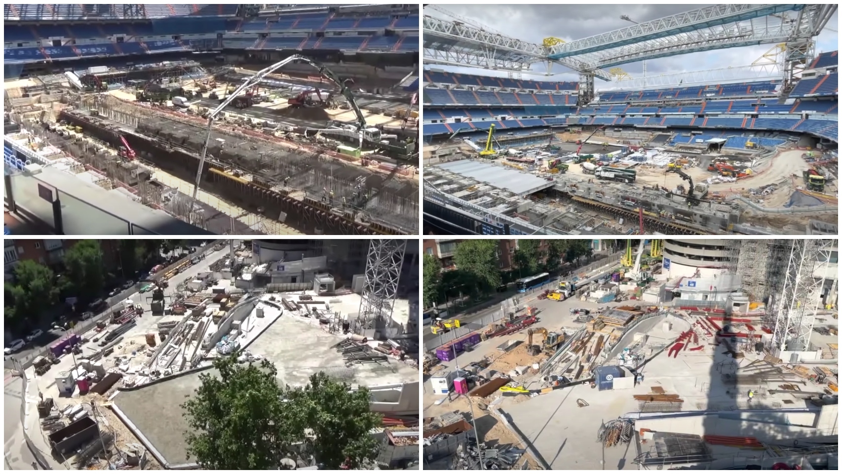 Las obras del Santiago Bernabéu, en julio