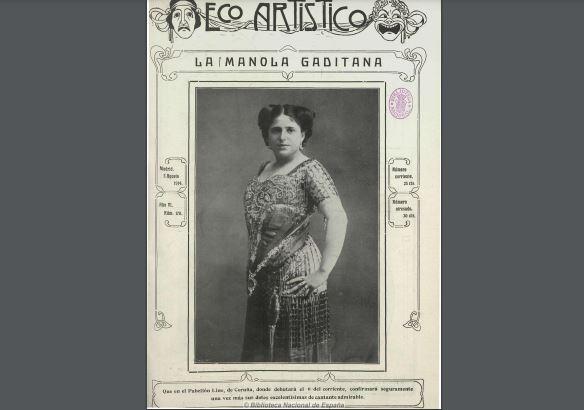 Cartel de uno de los espectáculos de copla celebrados en el Pabellón Lino en 1914. (Fuente: Biblioteca Nacional de España)
