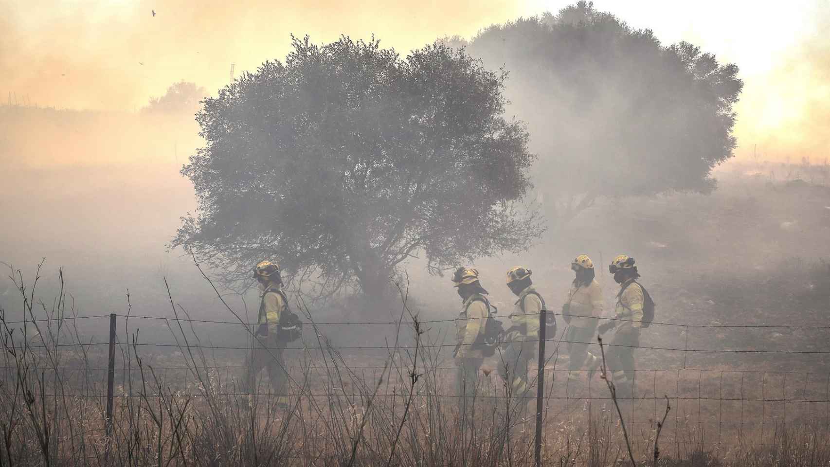 Miembros del Infoca en el incendio de la semana pasada en Villarrasa (Huelva)