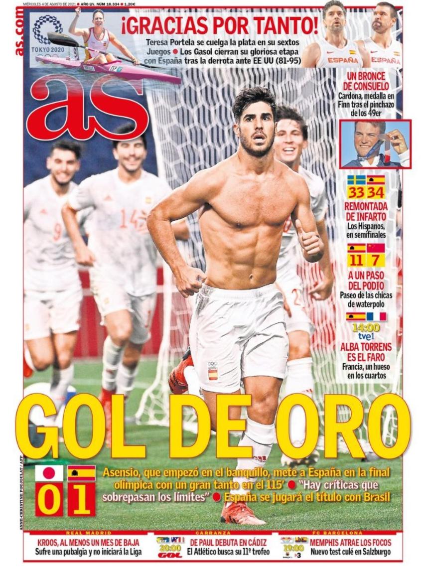 La portada del diario AS (04/08/2021)