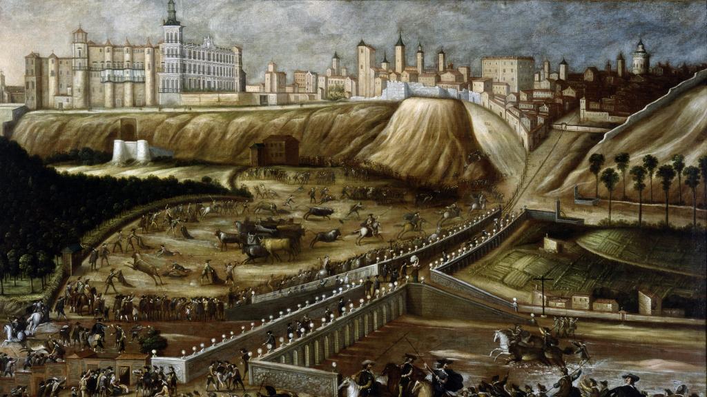 'Vista del Alcázar Real y entorno del Puente de Segovia'. Anónimo, hacia 1670