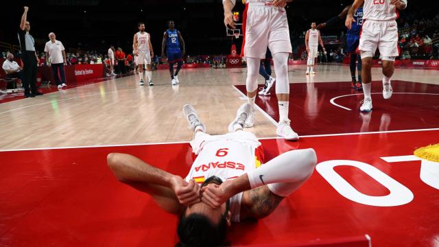 Ricky Rubio, durante el España - Estados Unidos de los Juegos Olímpicos