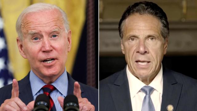 Joe Biden, presidente de Estados Unidos, y Andrew Cuomo, gobernador de Nueva York.