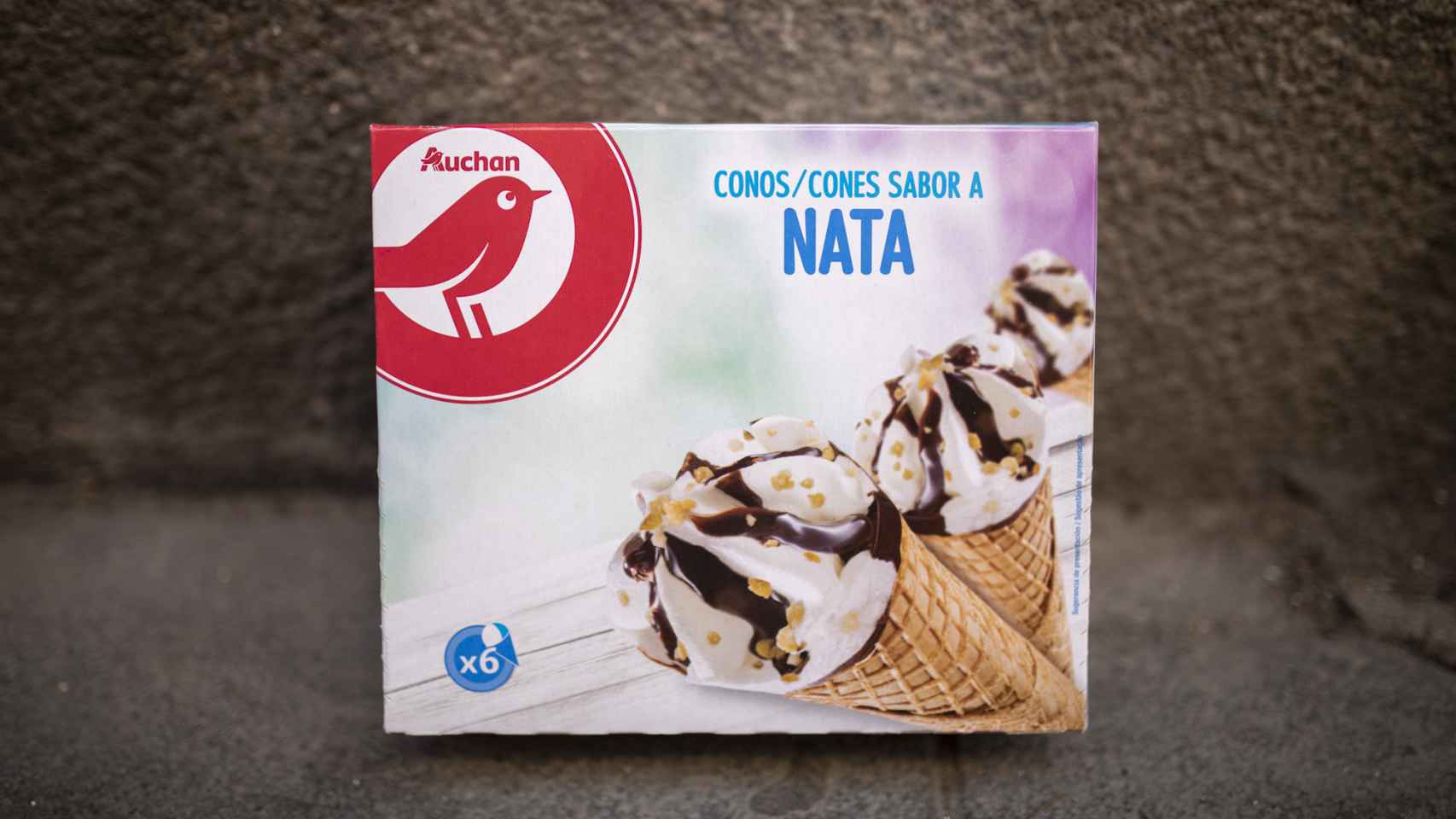 La caja de conos de nata de Auchan, la marca blanca de Alcampo.