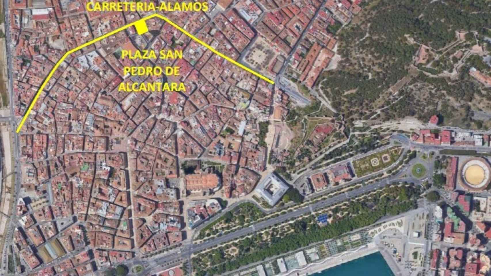 Localización de la zona de intervención dentro del mapa del Centro histórico de Málaga.