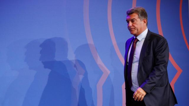 Joan Laporta, en la rueda de prensa de explicación del adiós de Leo Messi