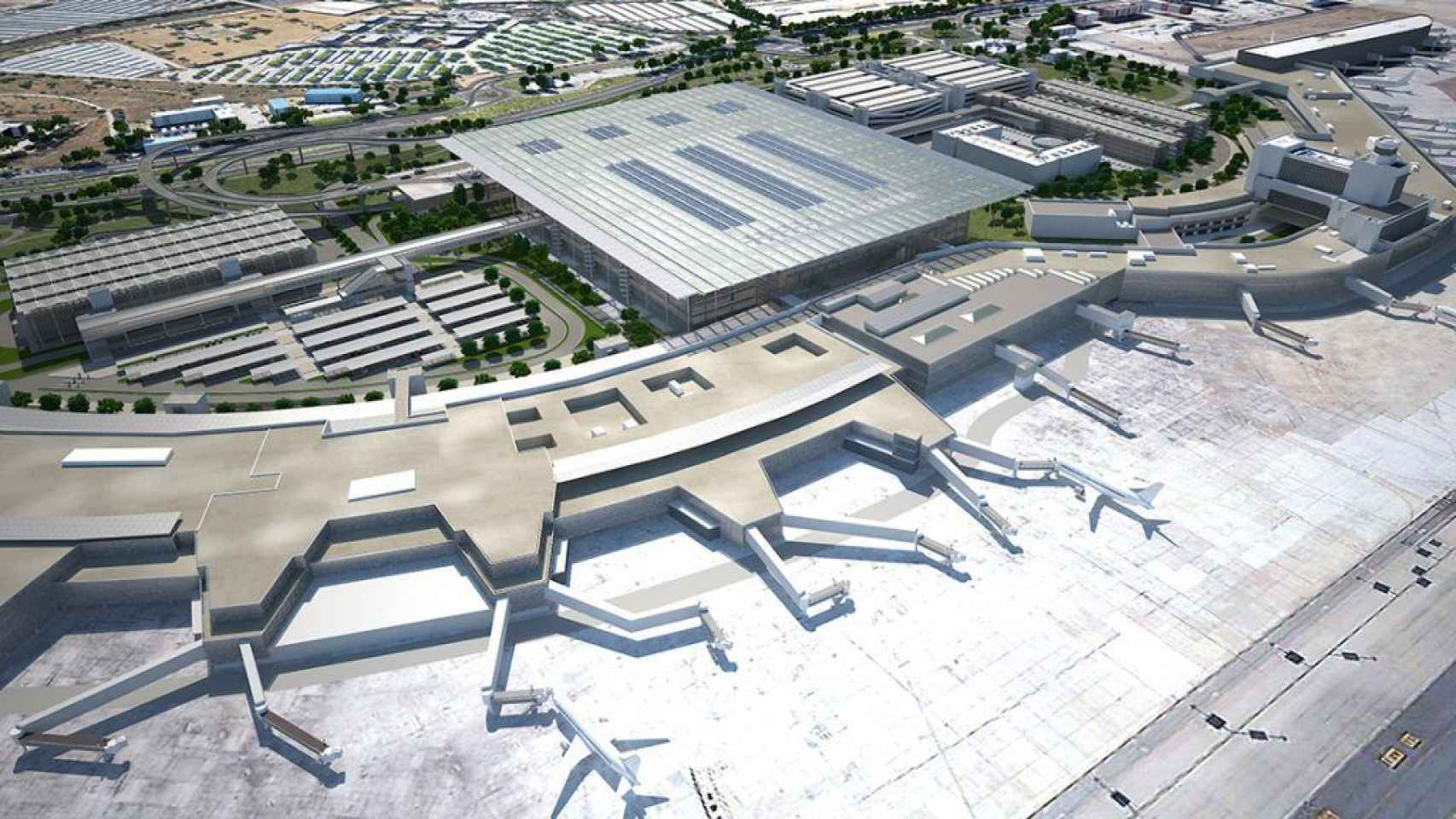 Imagen de la remodelación de las Terminales 1, 2 y 3 del aeropuerto de Barajas.