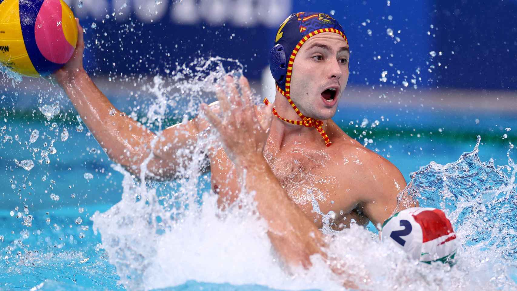 Alberto Munarriz con la selección española de waterpolo masculino en los JJOO de Tokio 2020