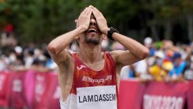 Ayad Lamdassem tras termina la maratón de los Juegos Olímpicos de Tokio 2020