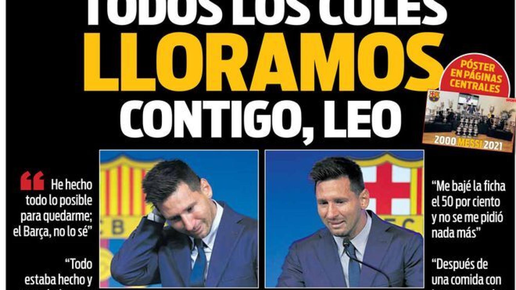 La portada del diario SPORT (09/08/2021)