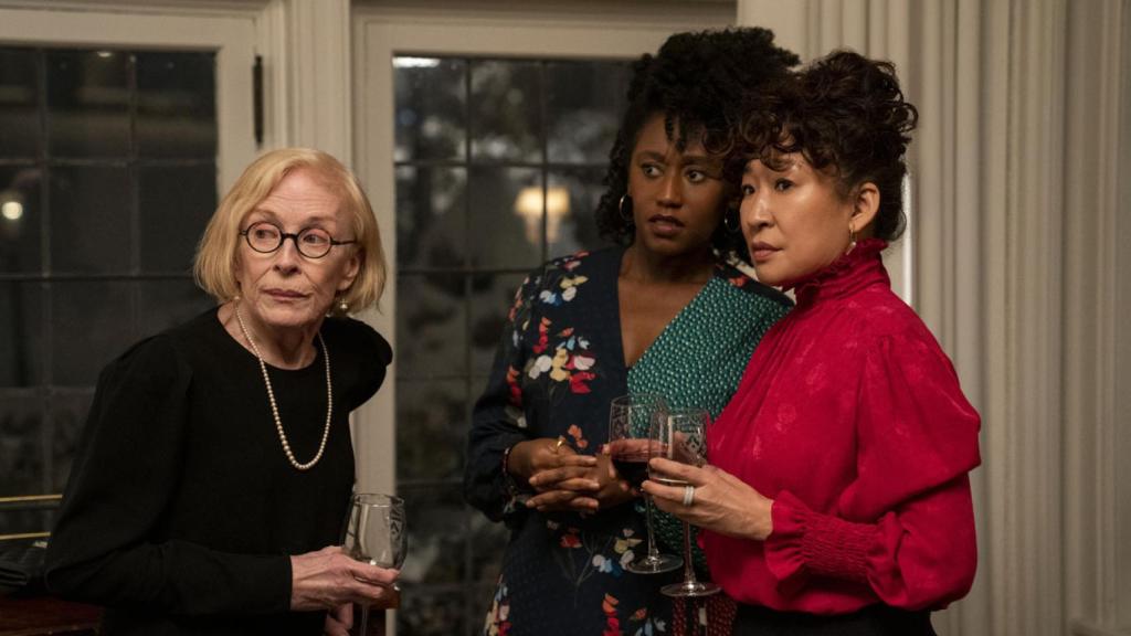 Holland Taylor, Nana Mensah y Sandra Oh en 'La directora'.