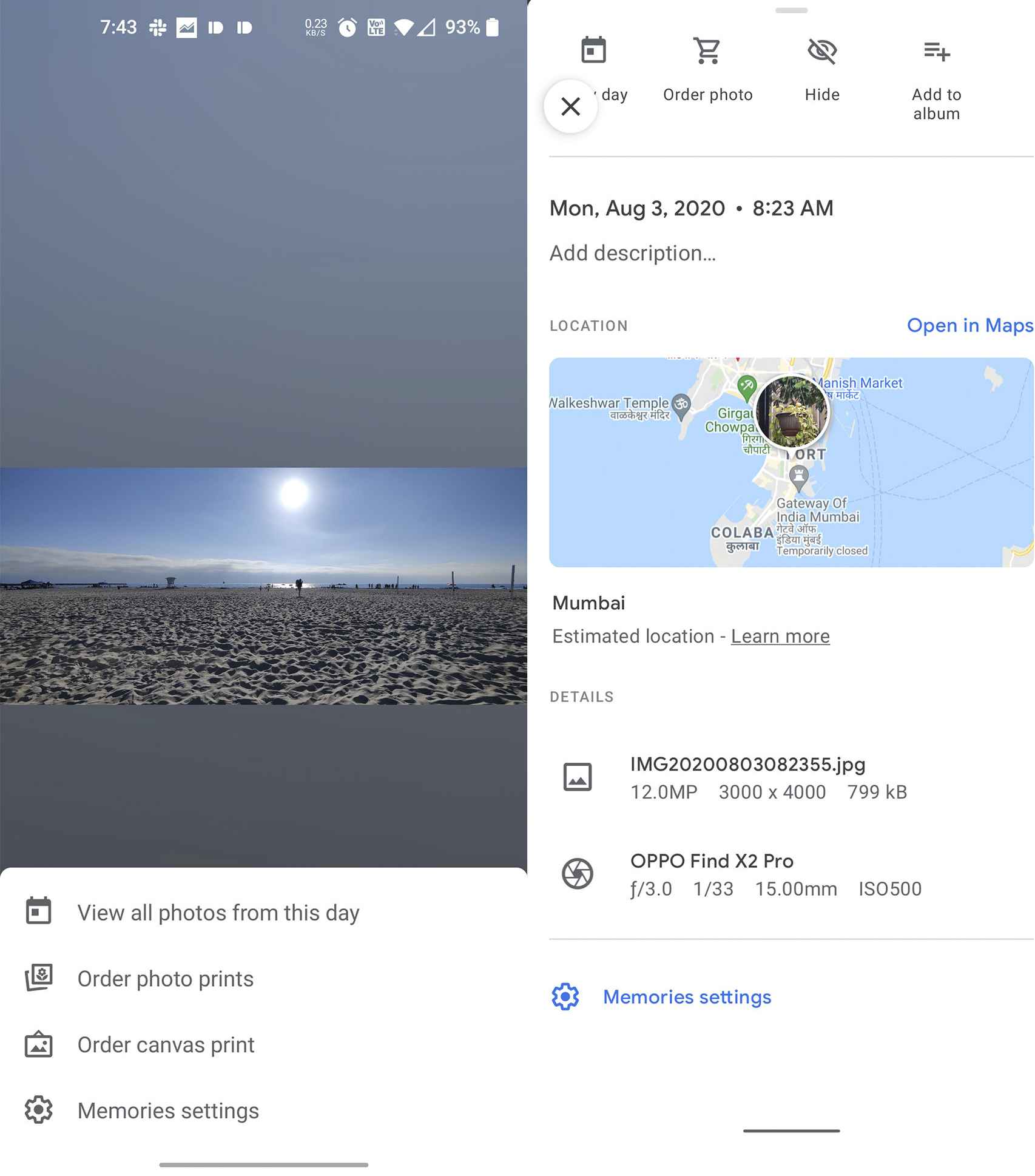 El antes y después de la novedad de Google Fotos