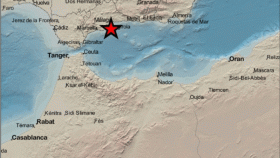 Mapa con el punto en el que se ha localizado el terremoto en Torremolinos.