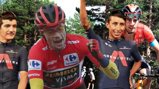 Richard Carapaz, Primoz Roglic, Egan Bernal y Mikel Landa, en un fotomontaje