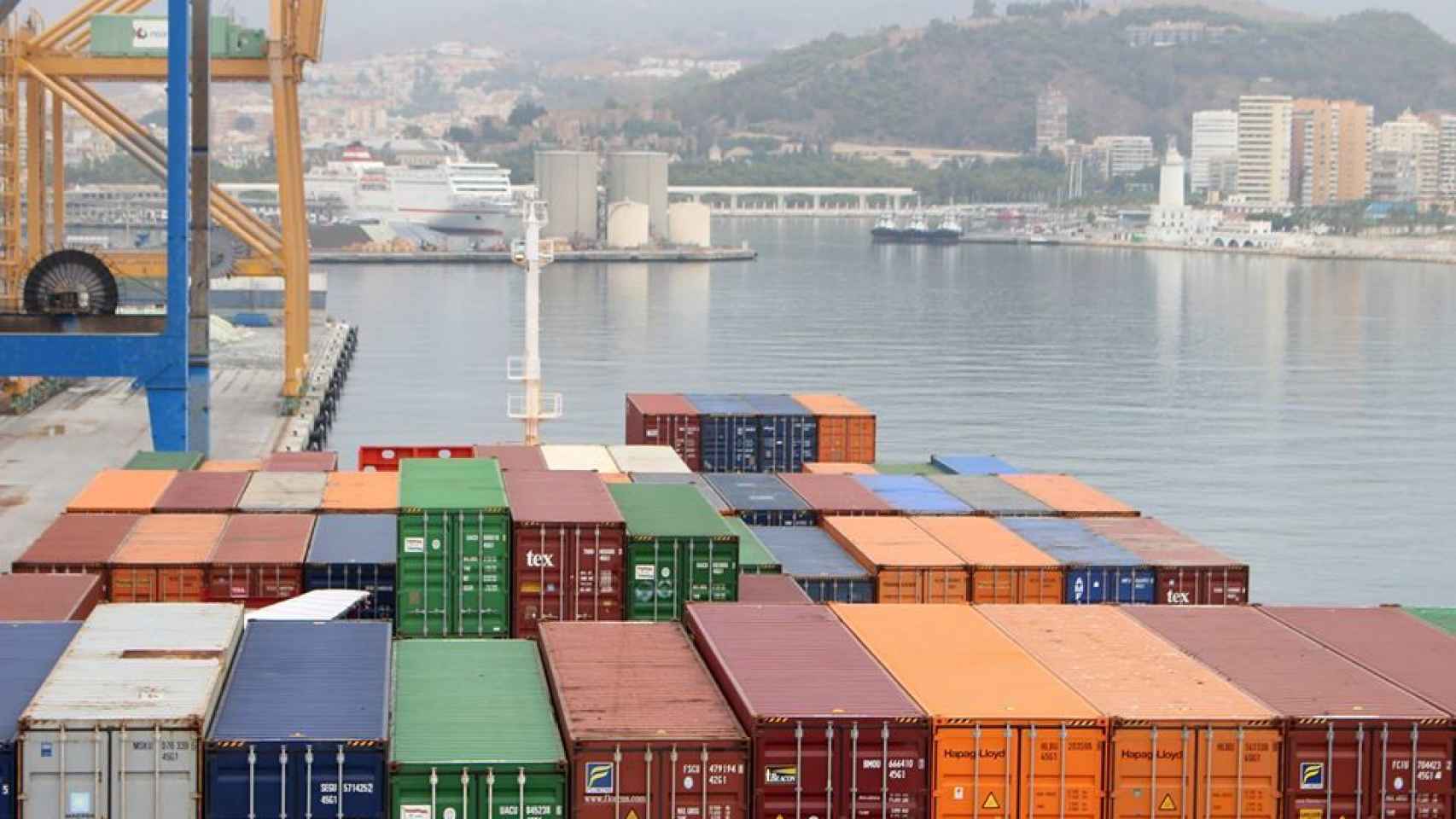 Imagen del muelle de contenedores del puerto de Málaga.