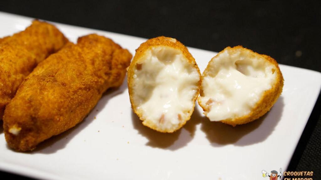 Croquetas de jamón y gambas en Viavélez.