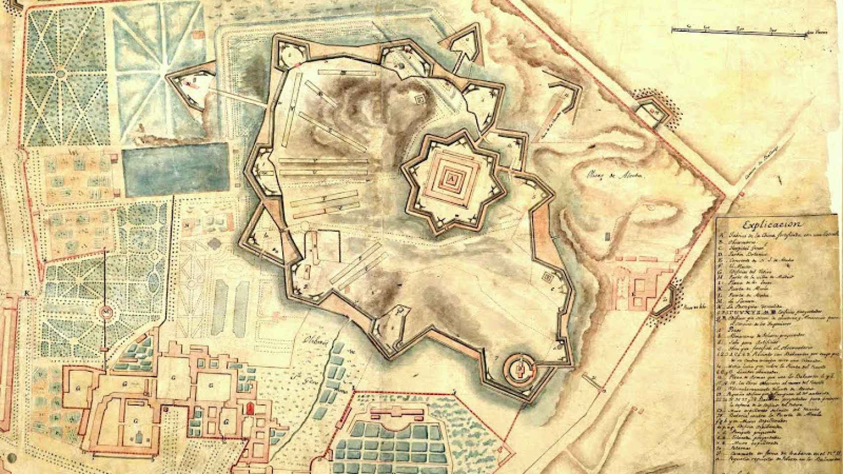 Plano de las fortificaciones francesas en el Buen Retiro (1813)
