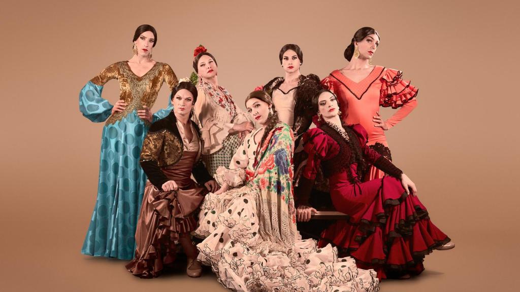 Manuel Liñán y su elenco de flamencas.