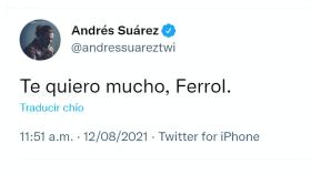 Mensaje de Andrés Suárez.