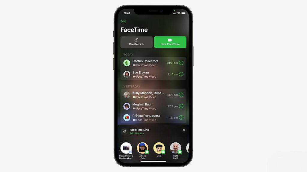 Sistema de invitación de FaceTime