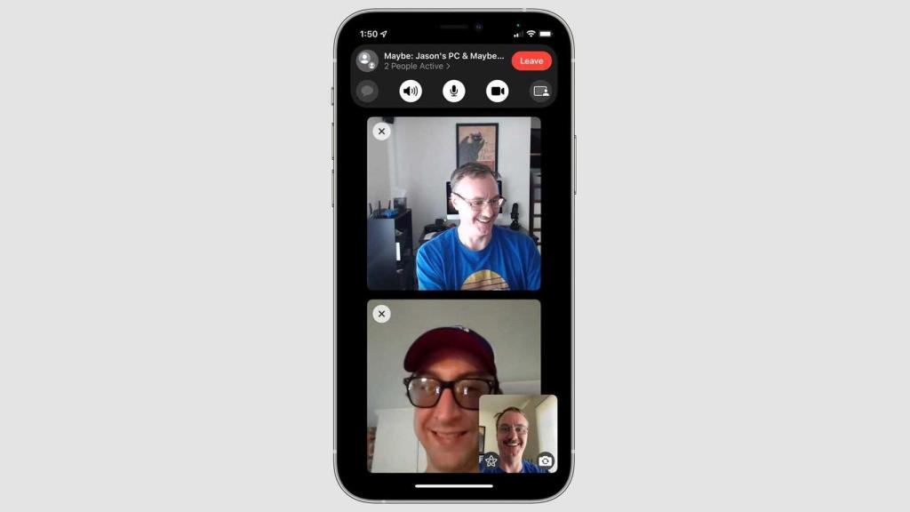 FaceTime en iOS.
