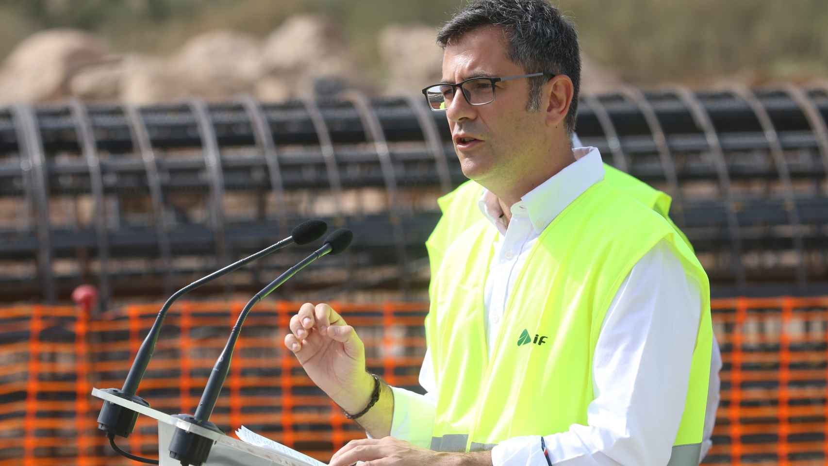 Félix Bolaños tras la visita las obras de la Línea Alta Velocidad Almería-Murcia.