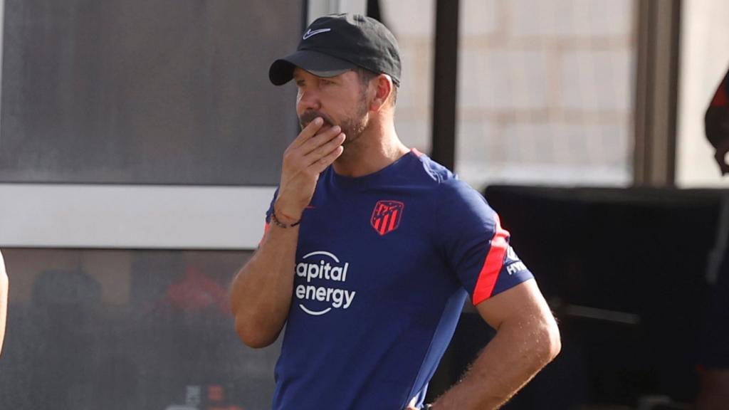 El 'Cholo' Simeone durante un entrenamiento del Atlético de Madrid