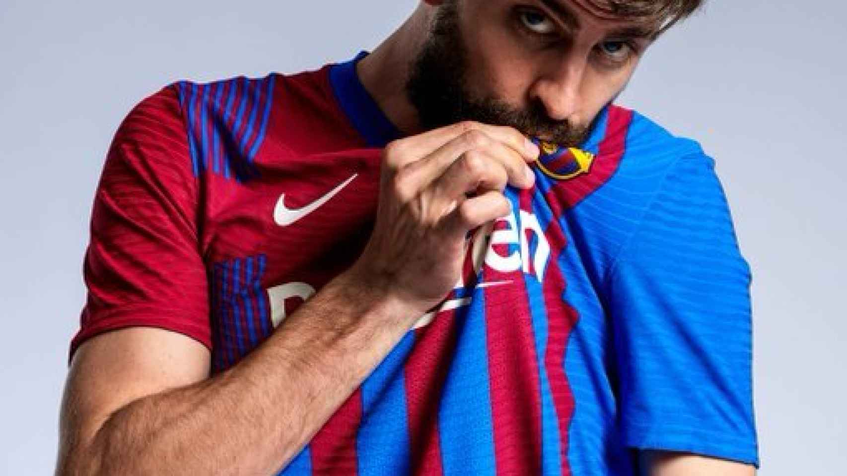 Gerard Piqué, con la camiseta del Barça