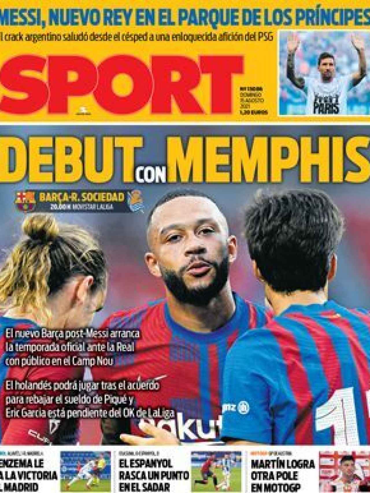 La portada del diario SPORT (15/08/2021)
