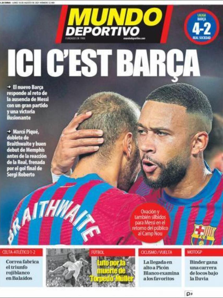 La portada del diario Mundo Deportivo (16/08/2021)