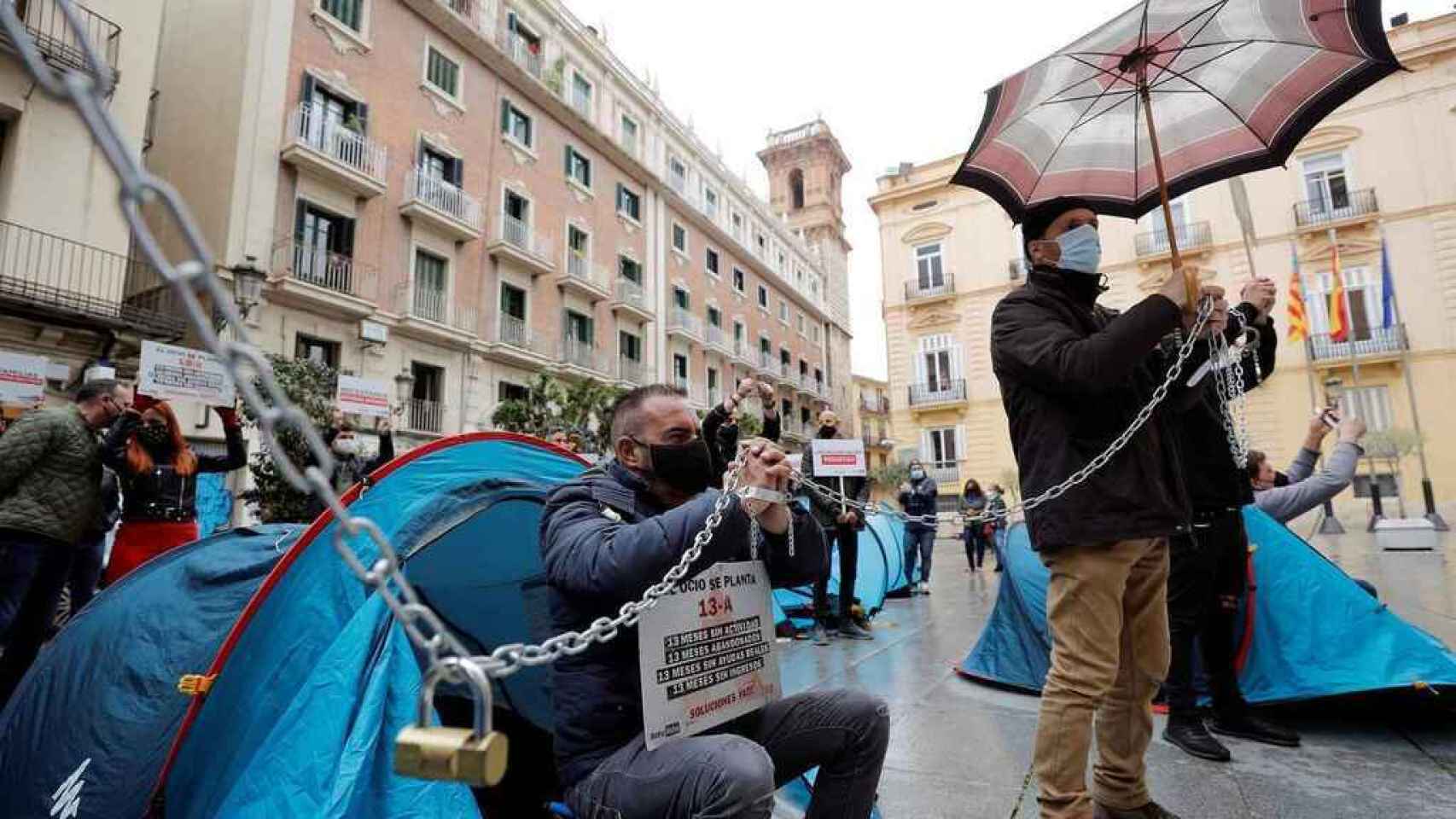 Protesta de la CEOH en Valencia, en imagen de archivo.