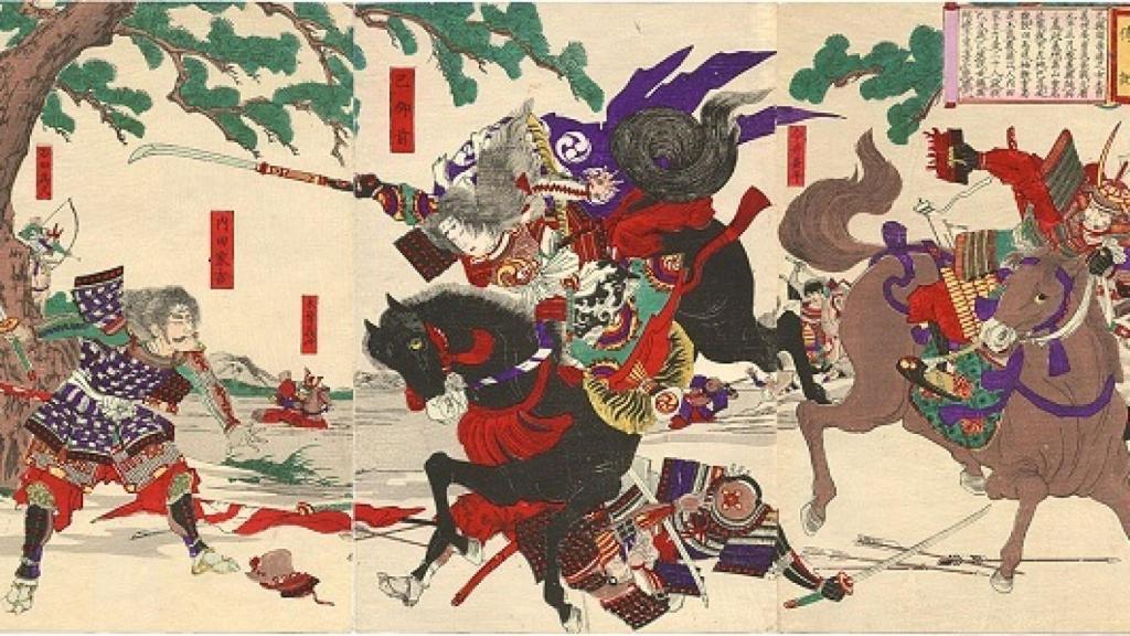 Tomoe Gozen en el campo de batalla.