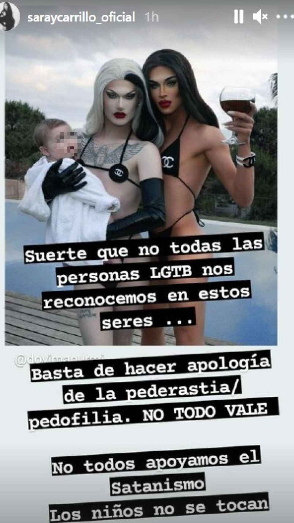 Saray Carrillo ha criticado la foto de Dovima Nurmi y Carmen Farala con un bebé.