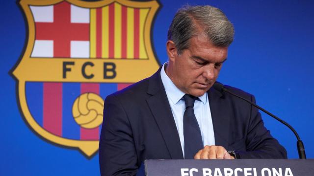 Joan Laporta, durante su comparecencia