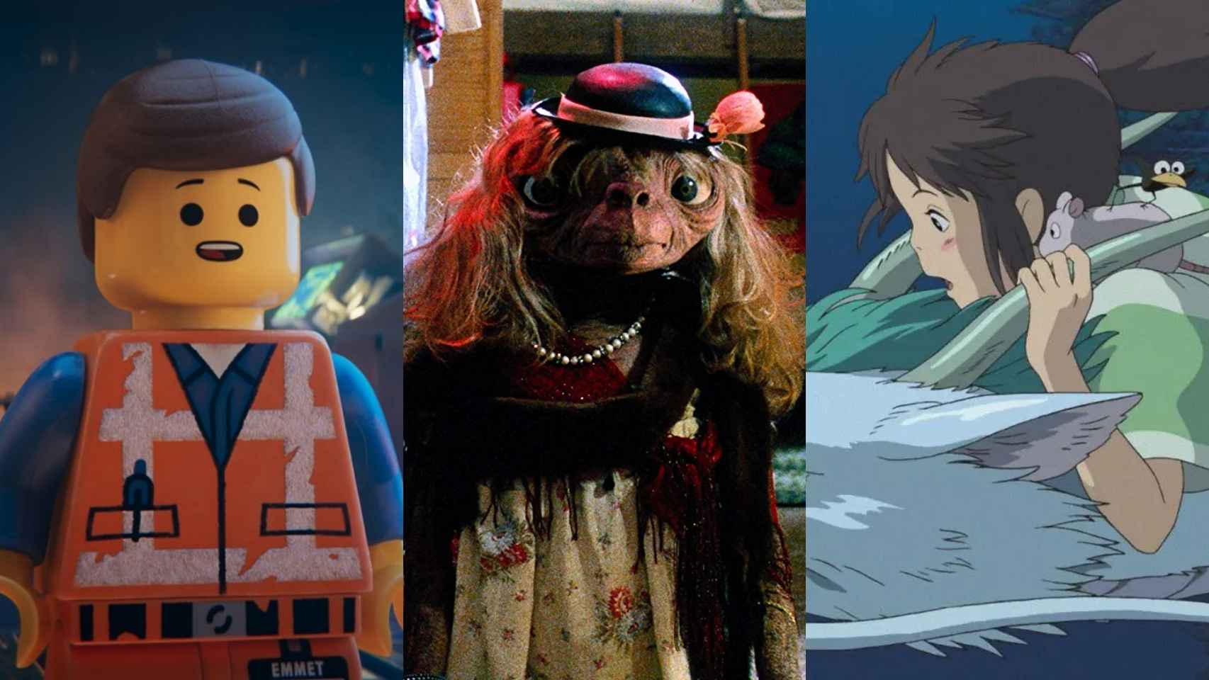 'La LEGO película', 'E.T. el extraterrestre' y 'El viaje de Chihiro' son algunas de las mejores películas para ver en familia.
