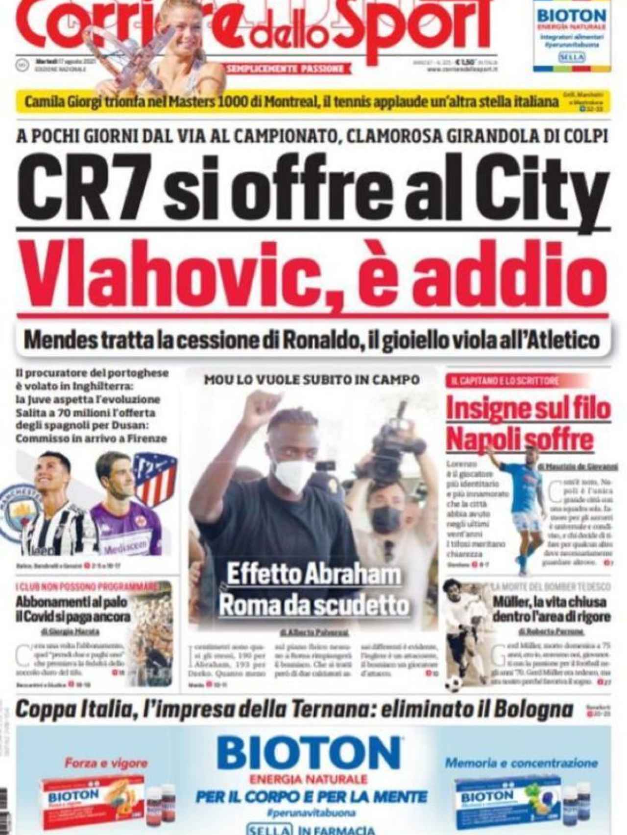 Portada Corriere dello Sport (17/08/2021)