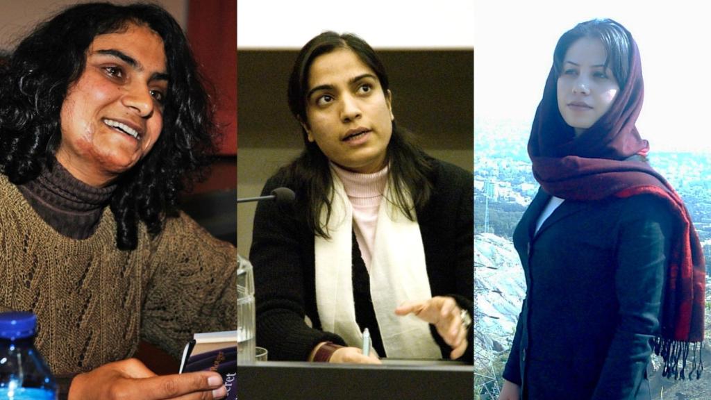 La escritoras afganas Nadia Ghulam, Malalai Joya y Homeira Qaderi.