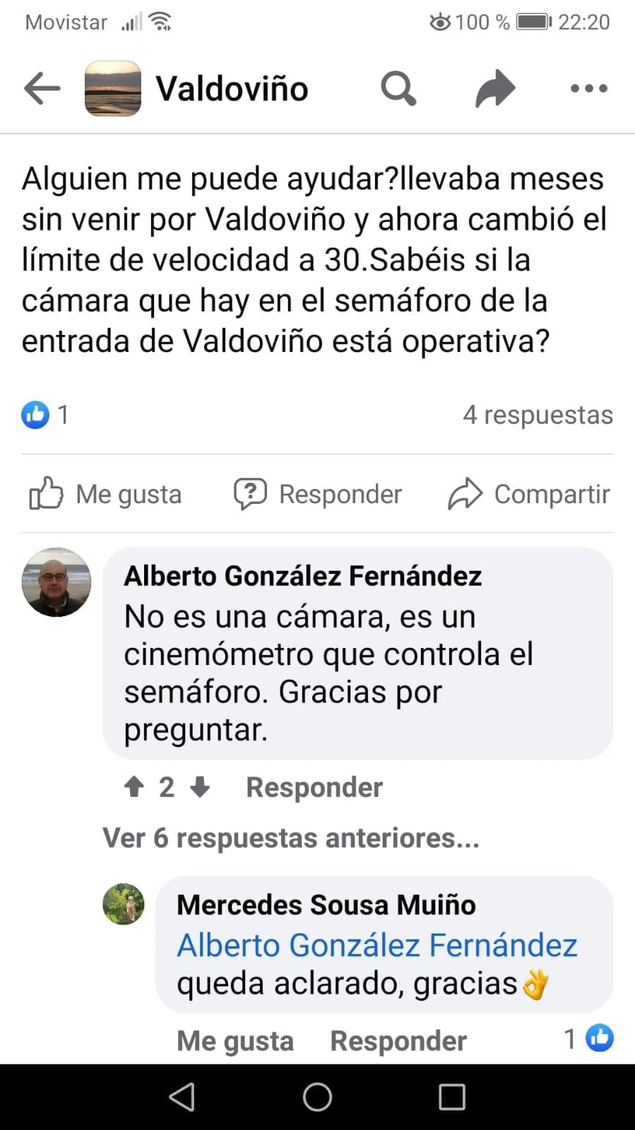 El alcalde responde ante las dudas surgidas por el semáforo. Foto: Facebook.