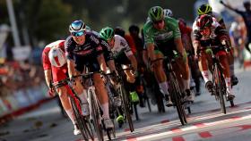 Jasper Philipsen cruza línea de meta en la quinta etapa de La Vuelta a España