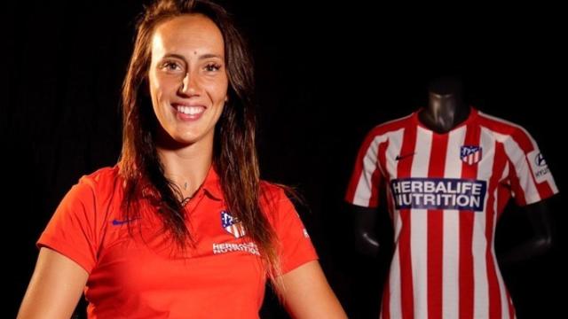 Virginia Torrecilla durante un acto del Atlético de Madrid