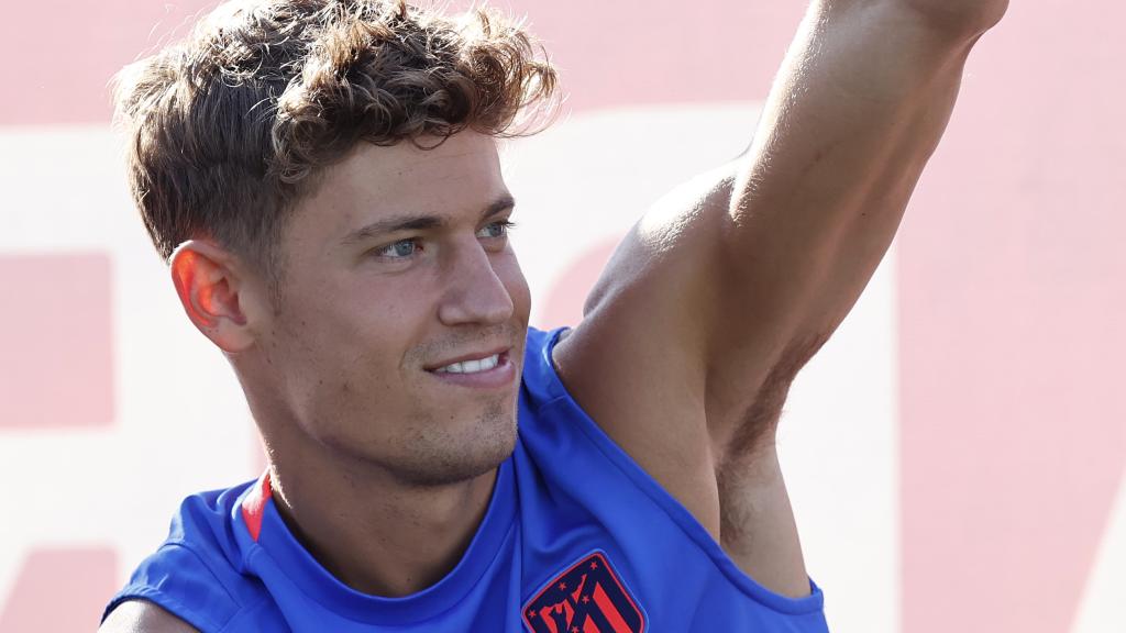 Marcos Llorente, en un entrenamiento del Atlético de Madrid